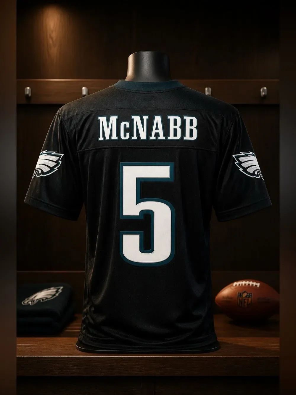 EAGLES VINTAGE NFL PLAYERS INC MC NABB JERSEY BLACK SIZE MEDIUM